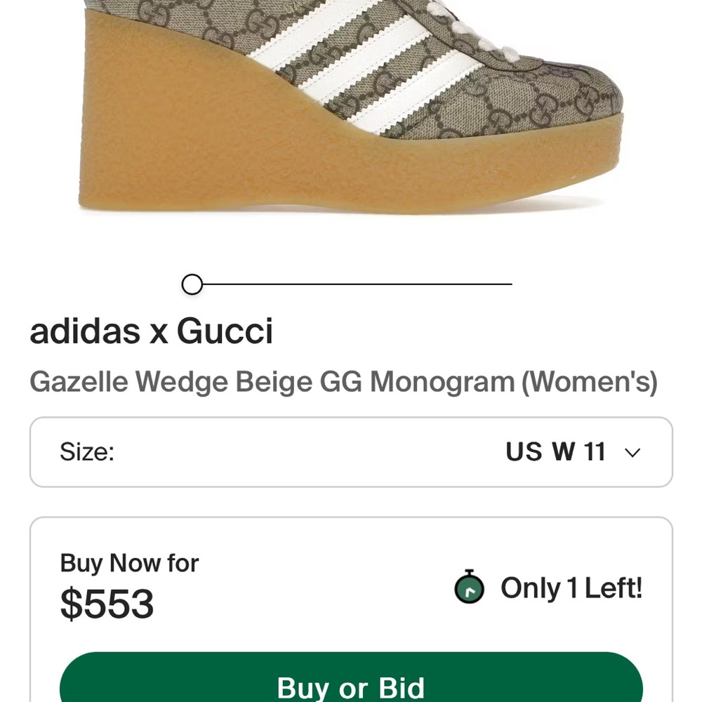 Gazelle Wedge Beige Monogram Women's Shoes